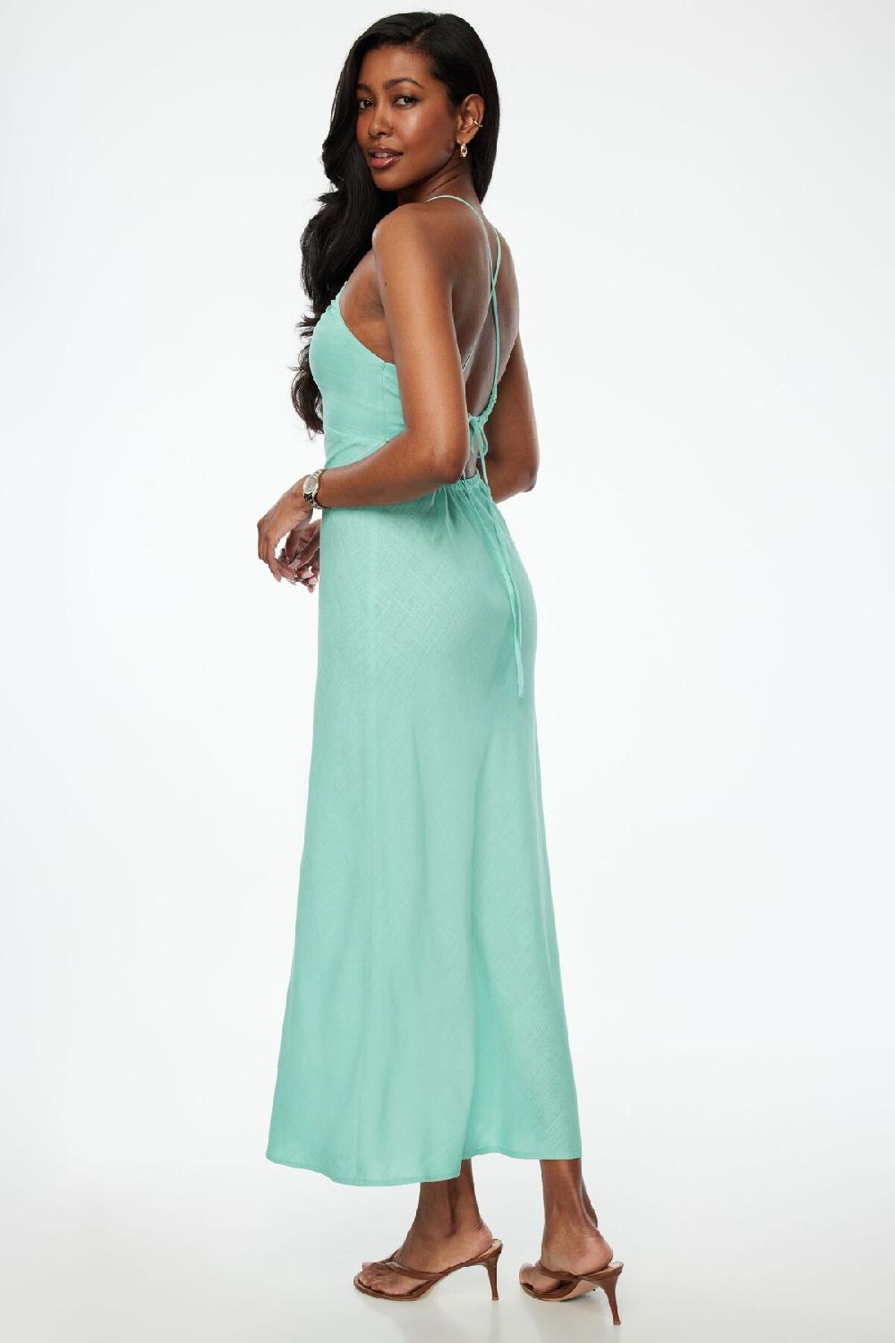 Dynamite Robe Licou à Dos Ouvert En Lin