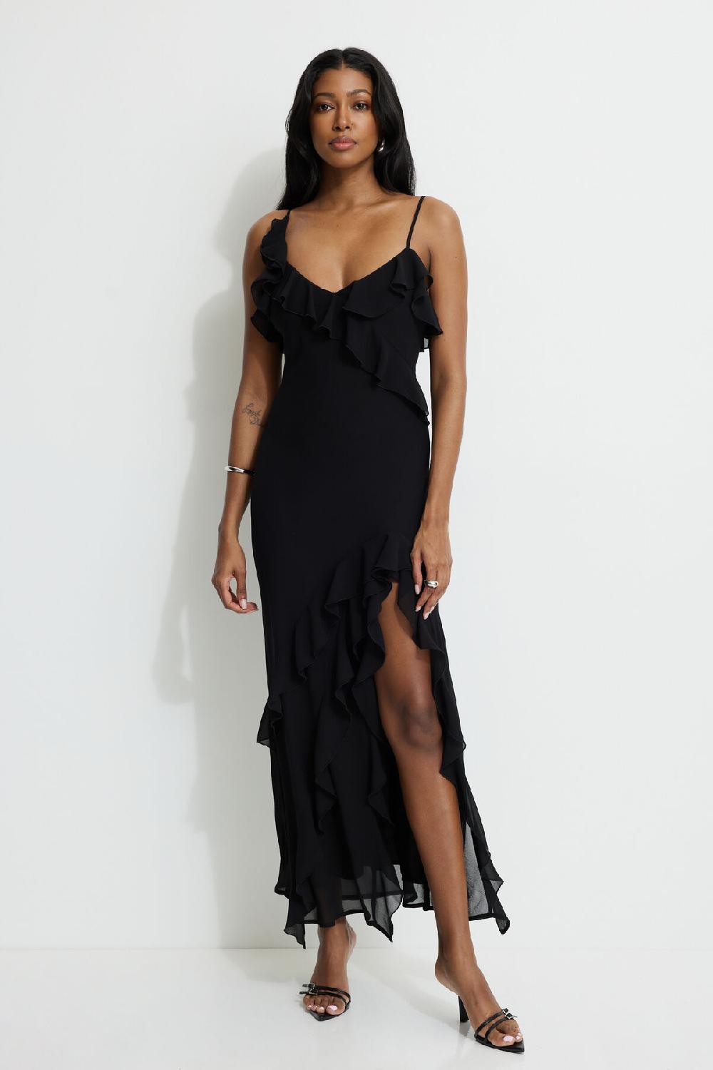 dynamite Robe maxi en chiffon à volants