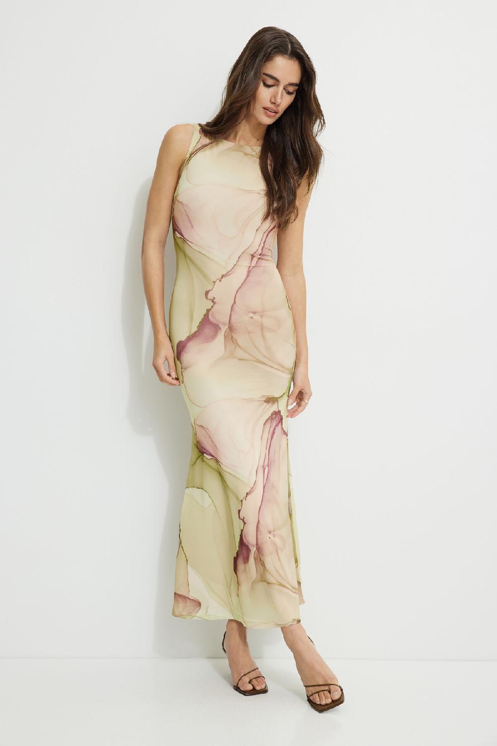 Dynamite Robe Maxi En Maille à Col Bateau