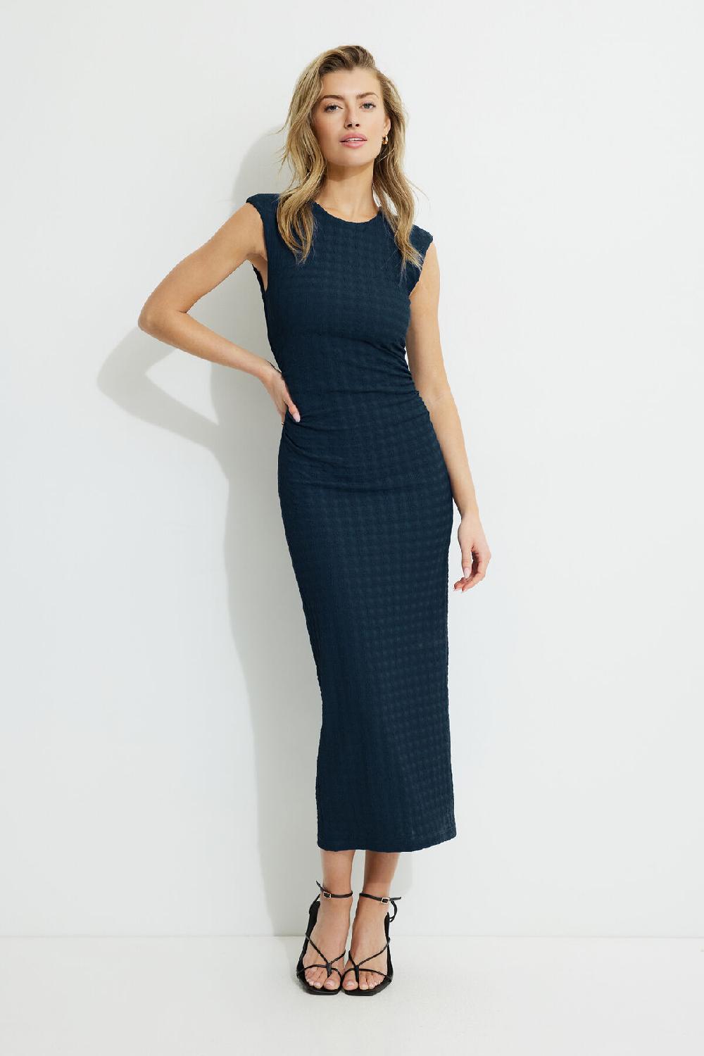 dynamite Robe maxi texturée à col rond