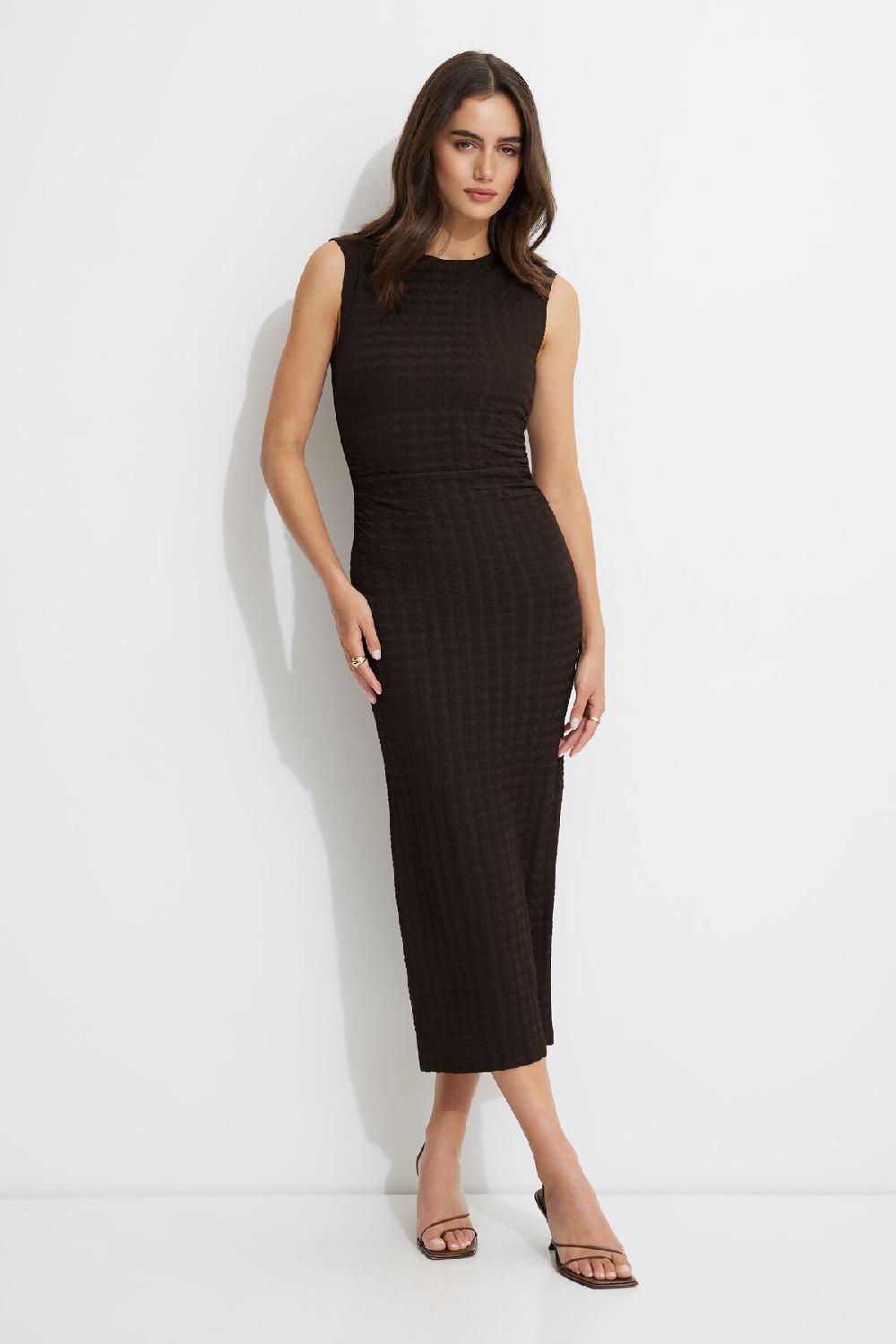 dynamite Robe maxi texturée à col rond