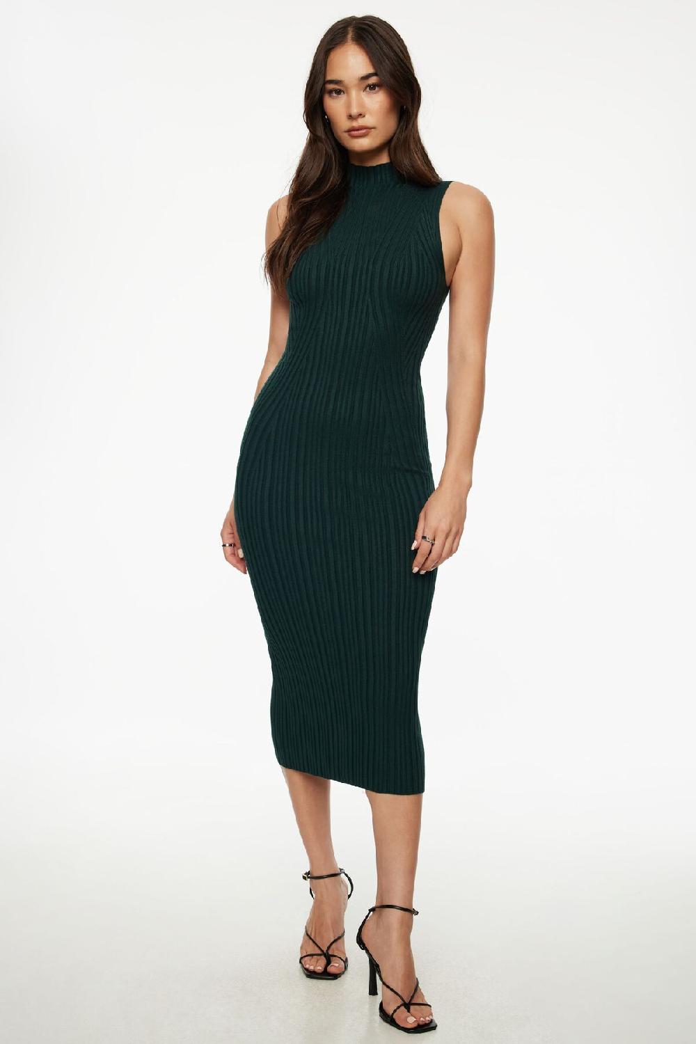 dynamite Robe midi à col montant Emma