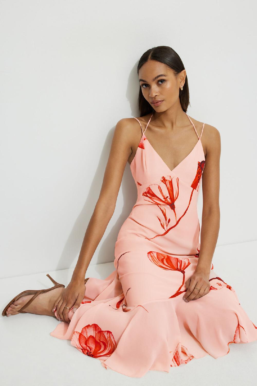 dynamite Robe midi asymétrique à volants