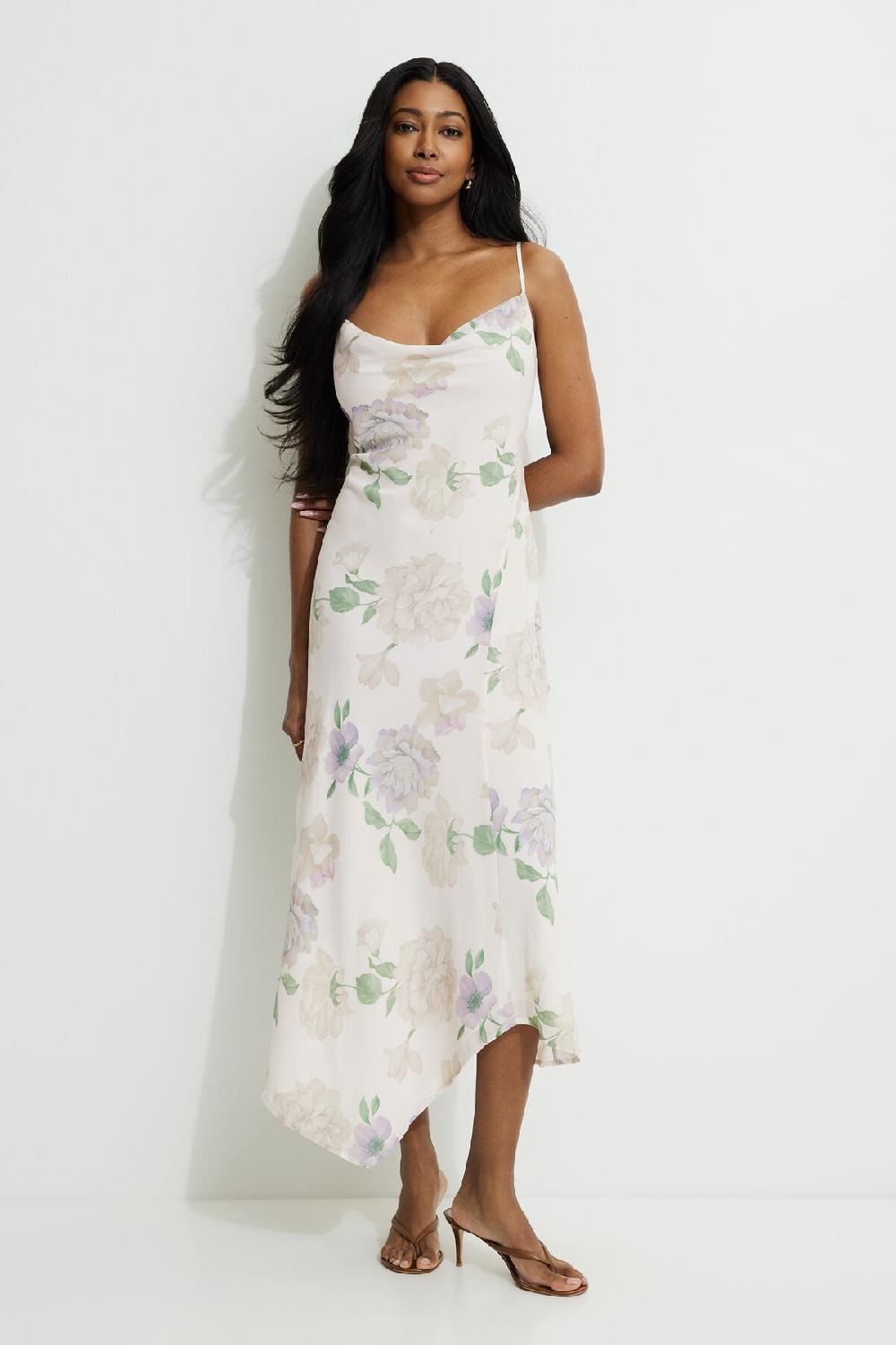 Dynamite Robe Nuisette Maxi Asymétrique Celeste