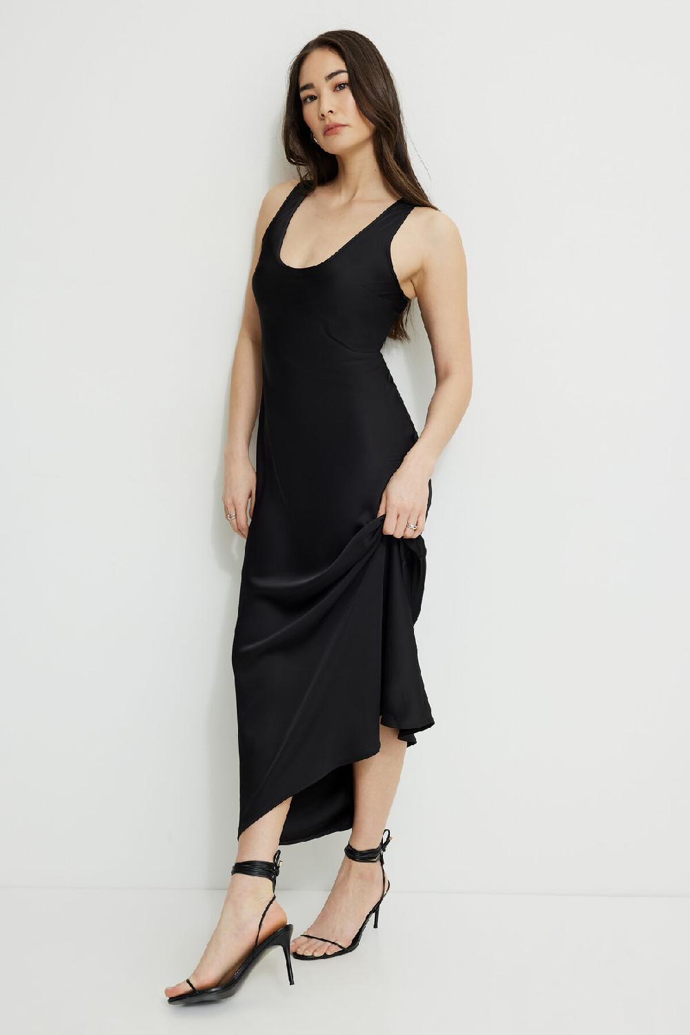 dynamite Robe nuisette maxi en satin Roux