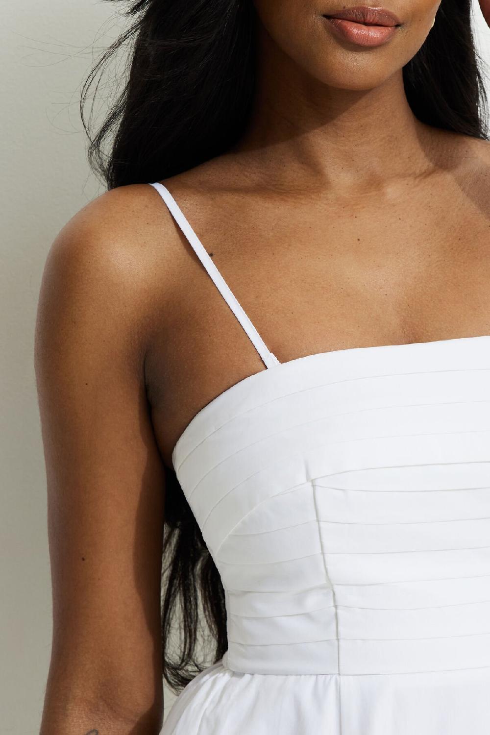 Dynamite Robe Tube Maxi Surpiquée En Popeline