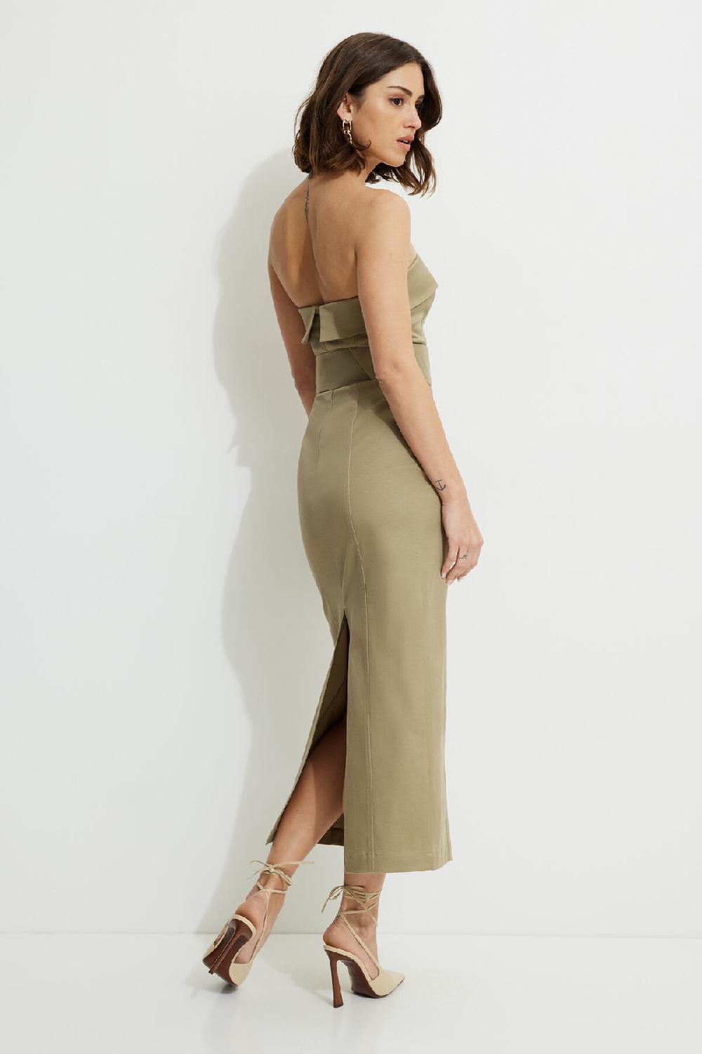Dynamite Robe Tube Midi Ceinturée