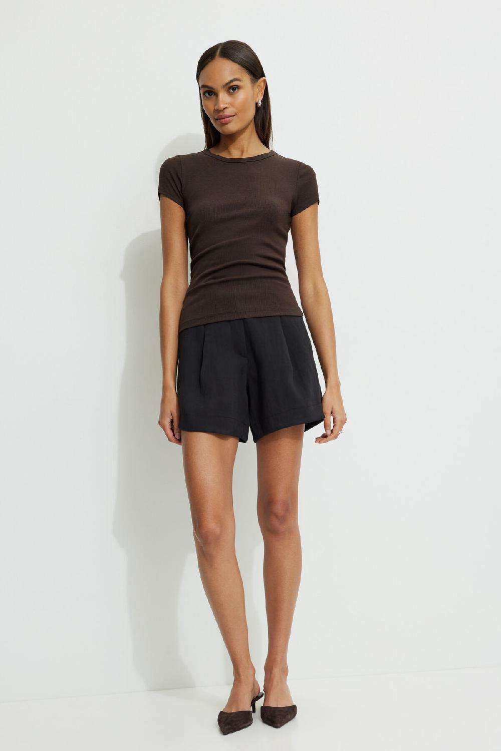 dynamite Short mi cuisse plissé