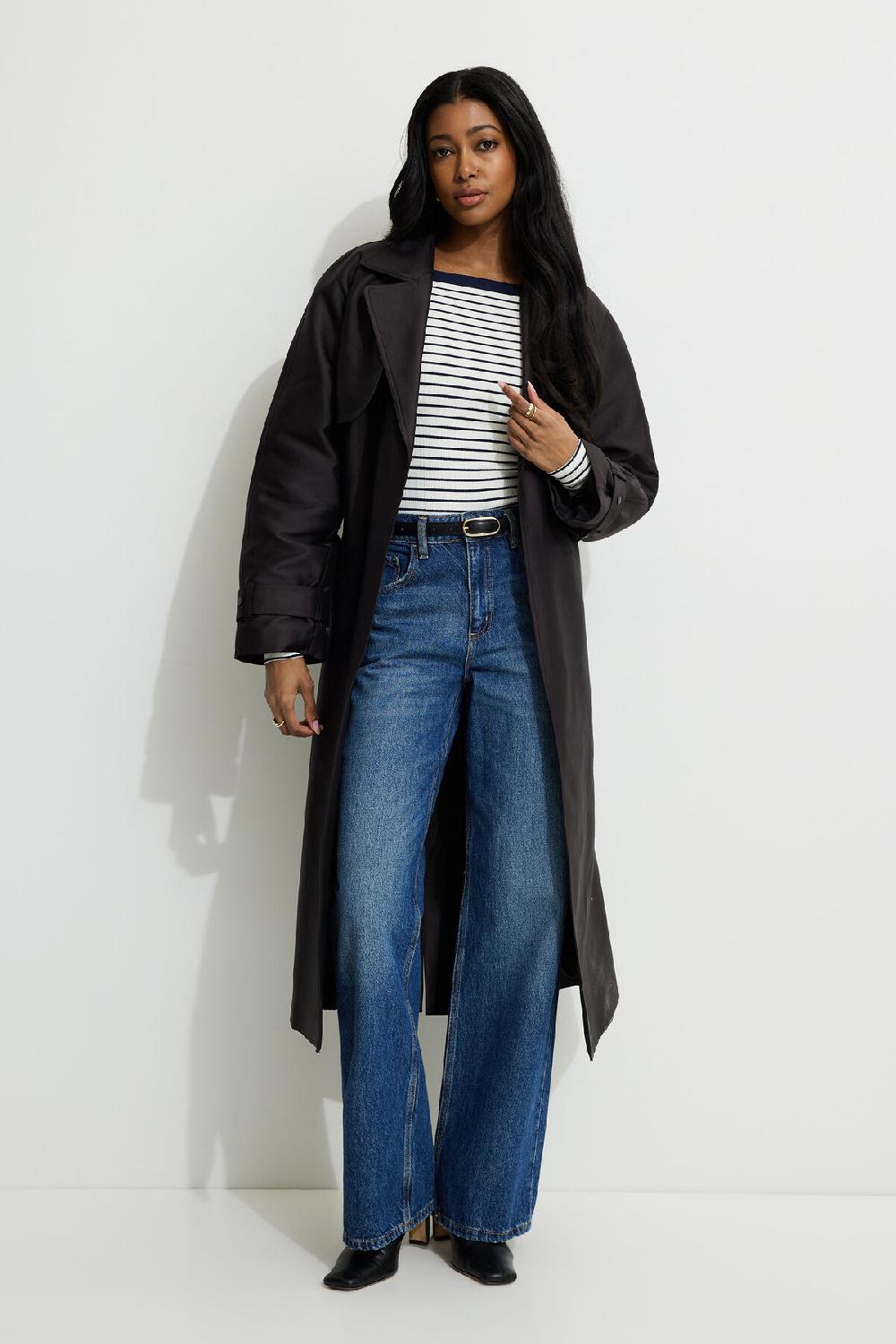 Dynamite T Shirt Côtelé à Manches Longues