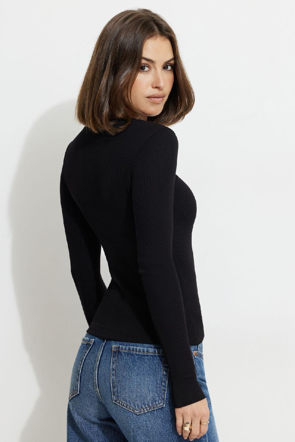 Dynamite T Shirt Côtelée à Manches Longues Tedi