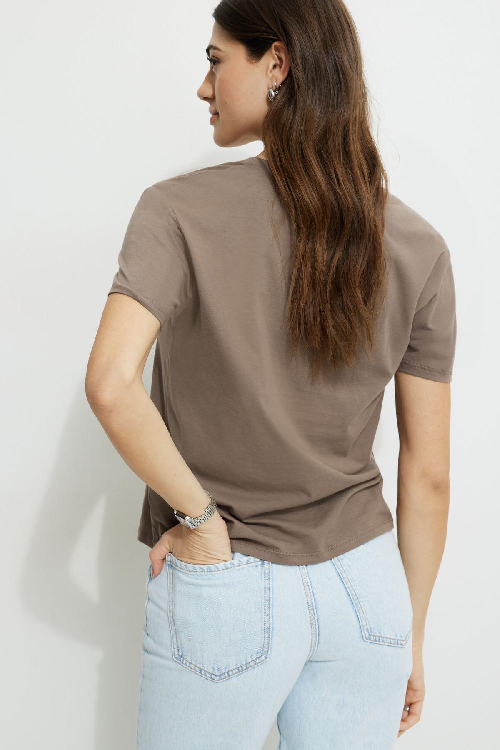 Dynamite T Shirt Essentiel En Coton à Col En V