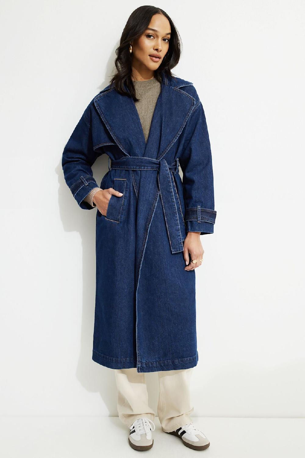 dynamite Trench en denim
