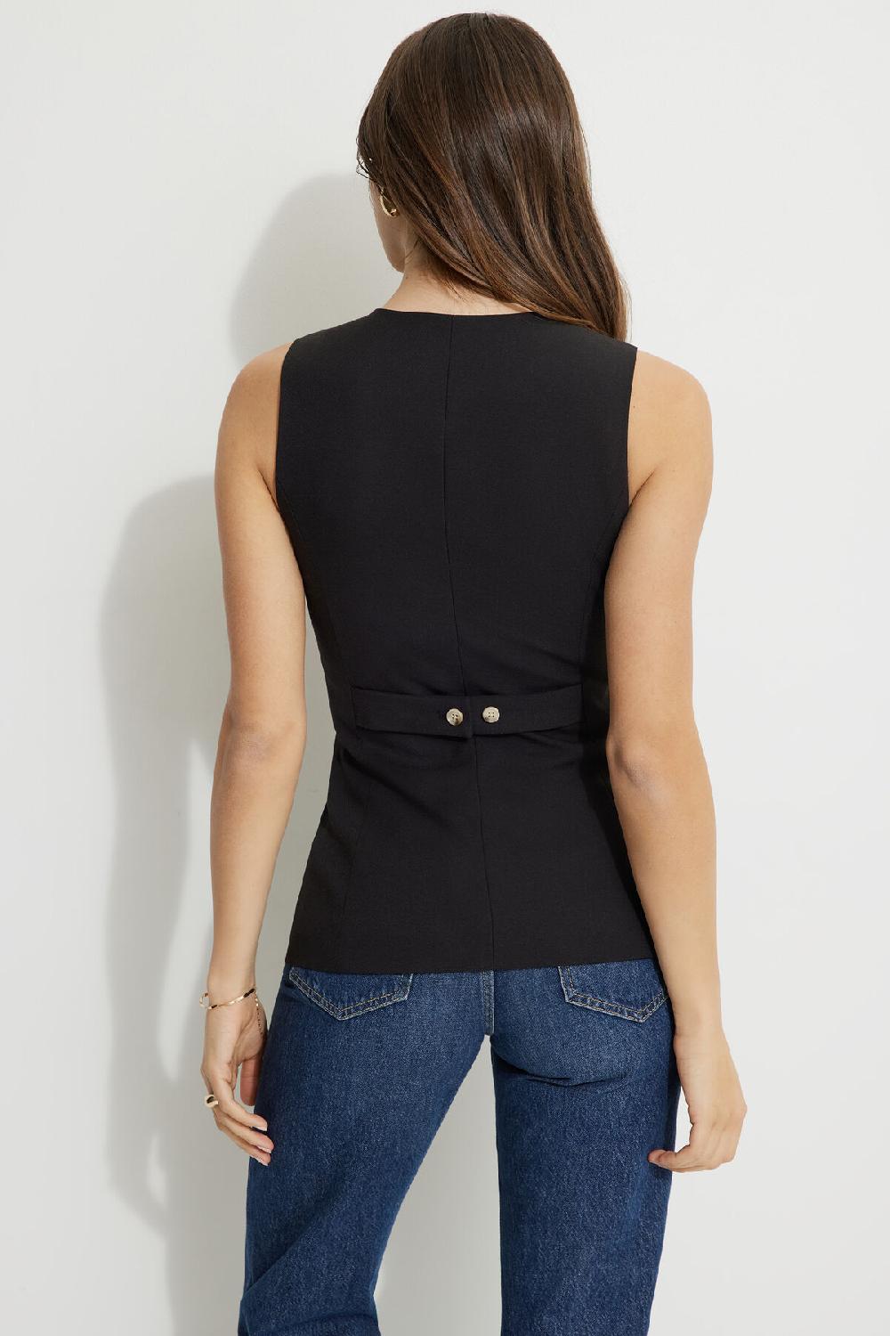 Dynamite Veste Sans Manches Ouverte à Col Rond