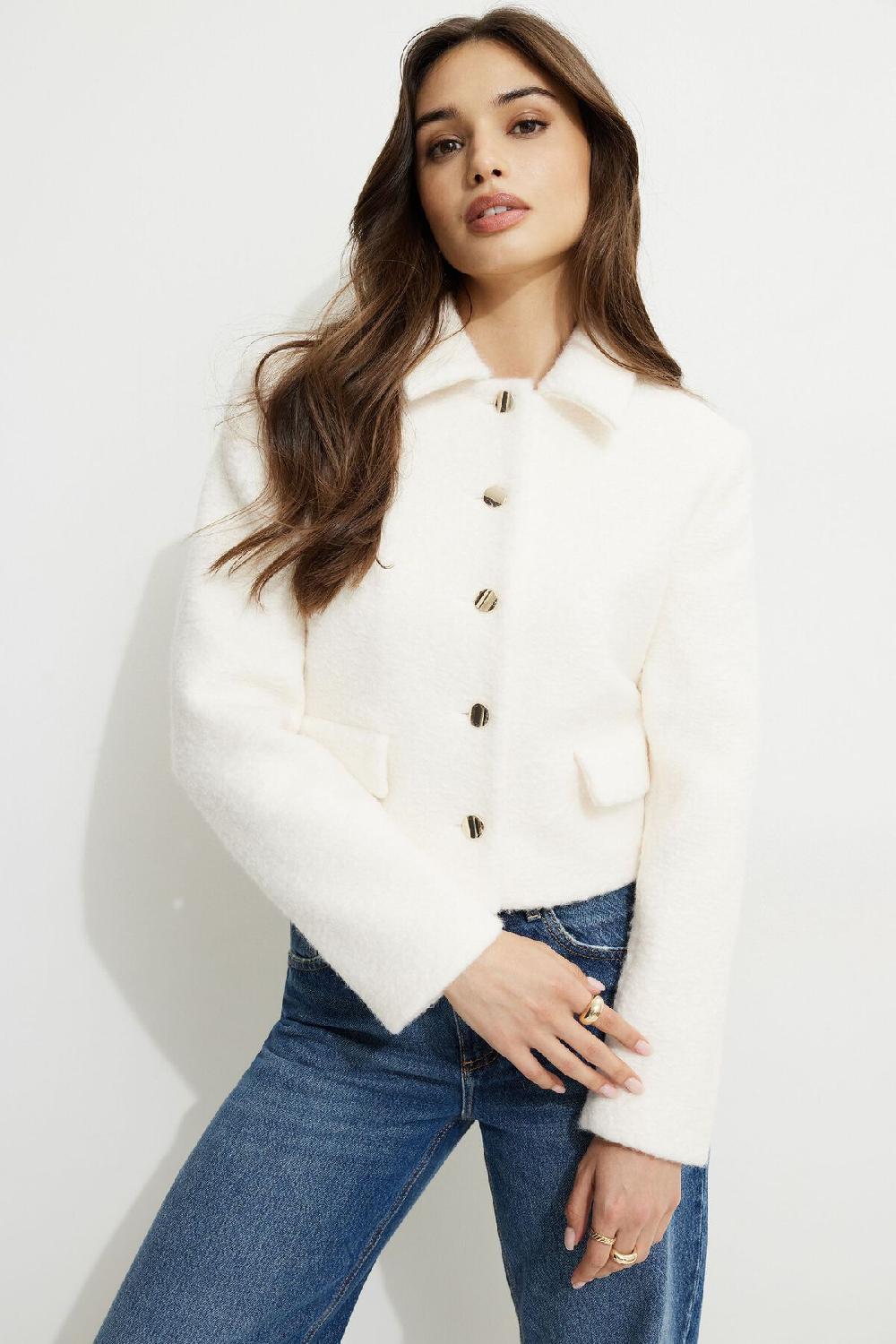 dynamite Veston bouclé écourté