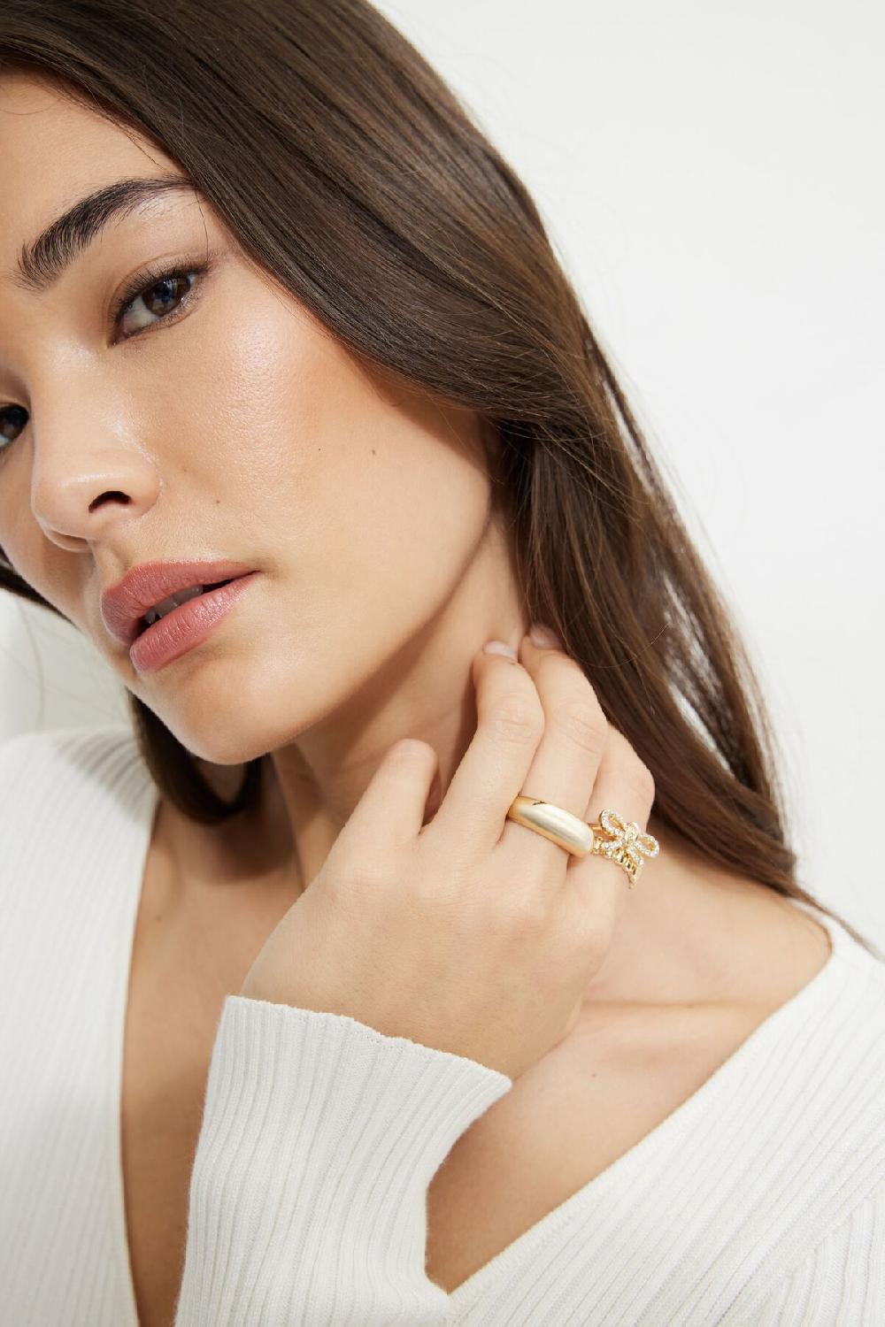 dynamite Ensemble de 3 bagues à boucle ornée de pierres