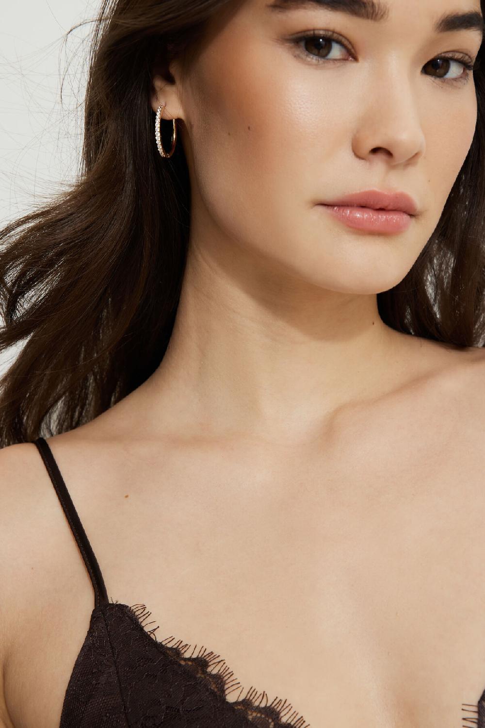 dynamite Ensemble de 3 paires d’anneaux d’oreilles ornés de pierres