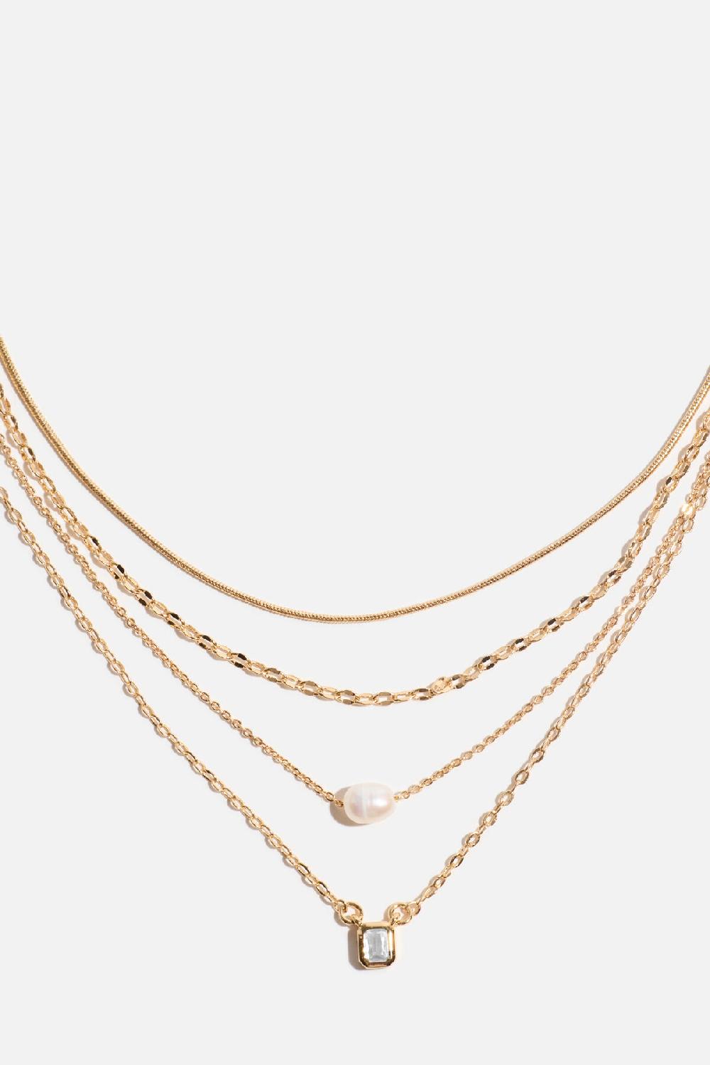 Dynamite Ensemble De 4 Colliers Délicats Avec Pierre Carrée