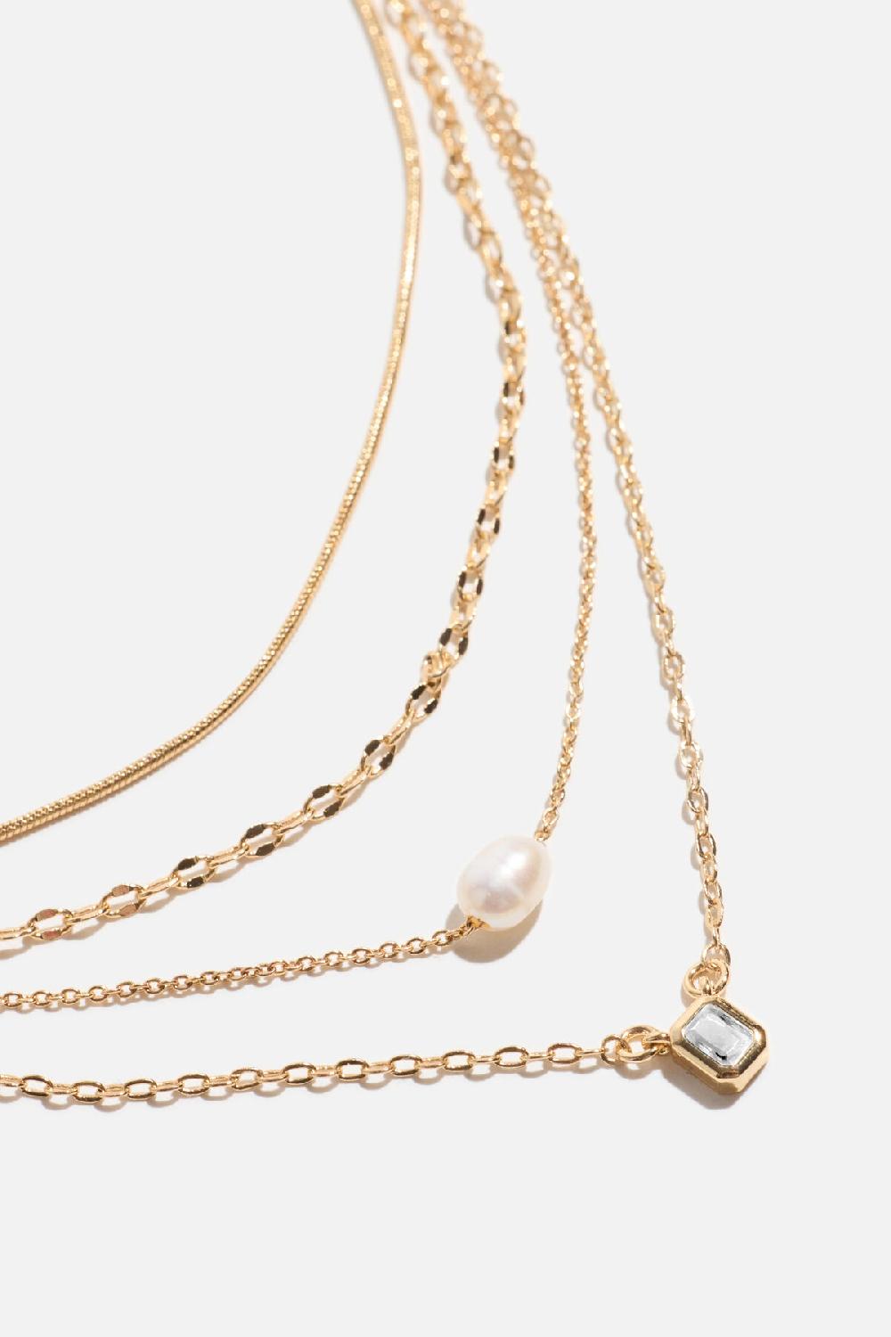 Dynamite Ensemble De 4 Colliers Délicats Avec Pierre Carrée