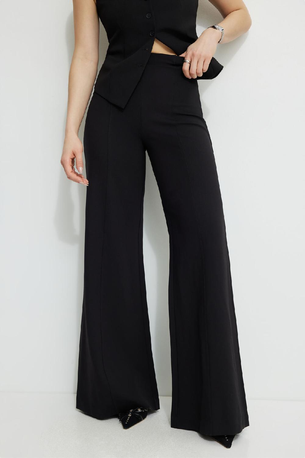 Dynamite Pantalon à Jambe Large En Tricot Point De Rome