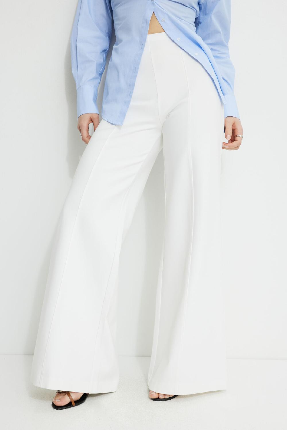 Dynamite Pantalon à Jambe Large En Tricot Point De Rome