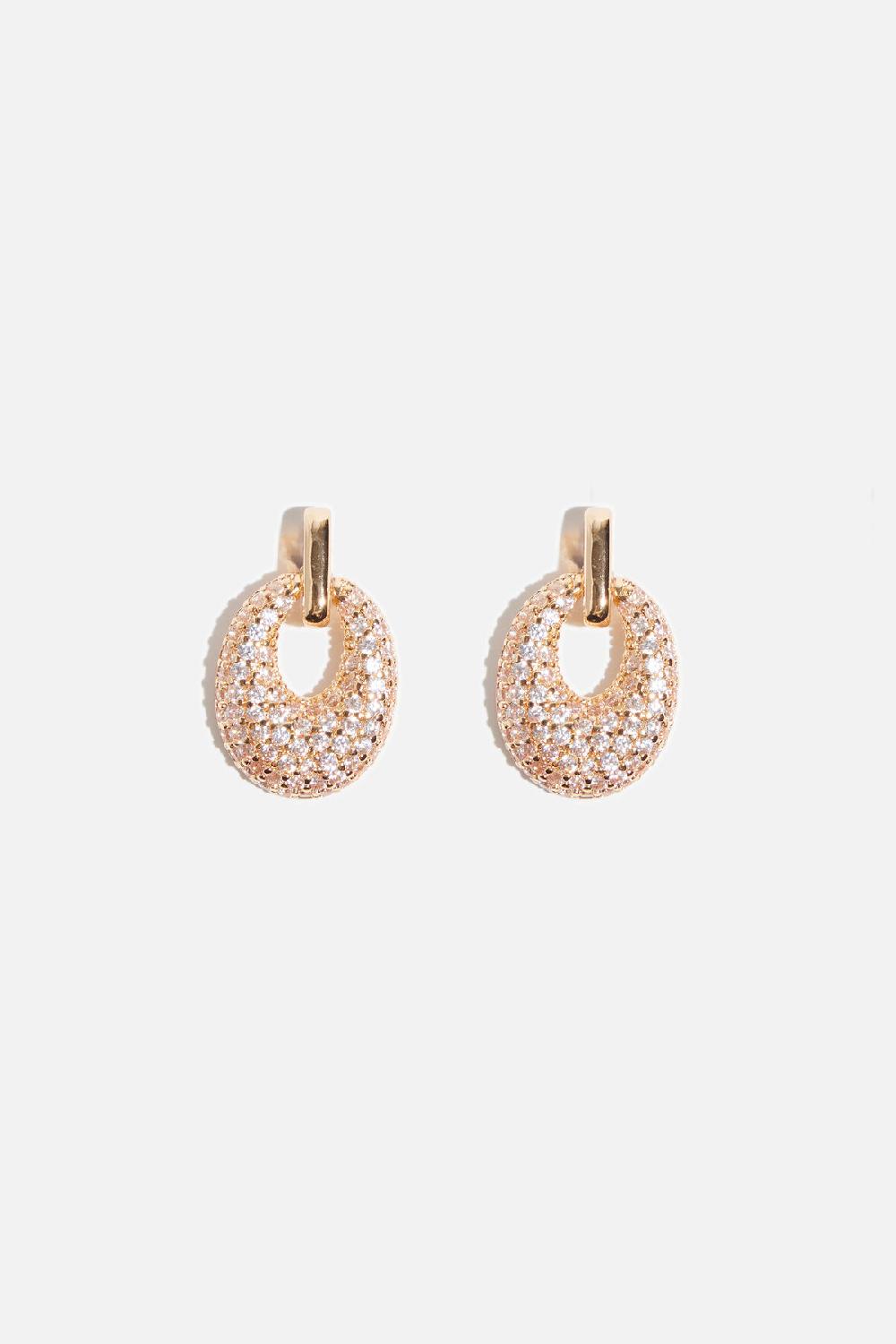 dynamite Petites boucles d’oreilles ornées de pierres style heurtoir
