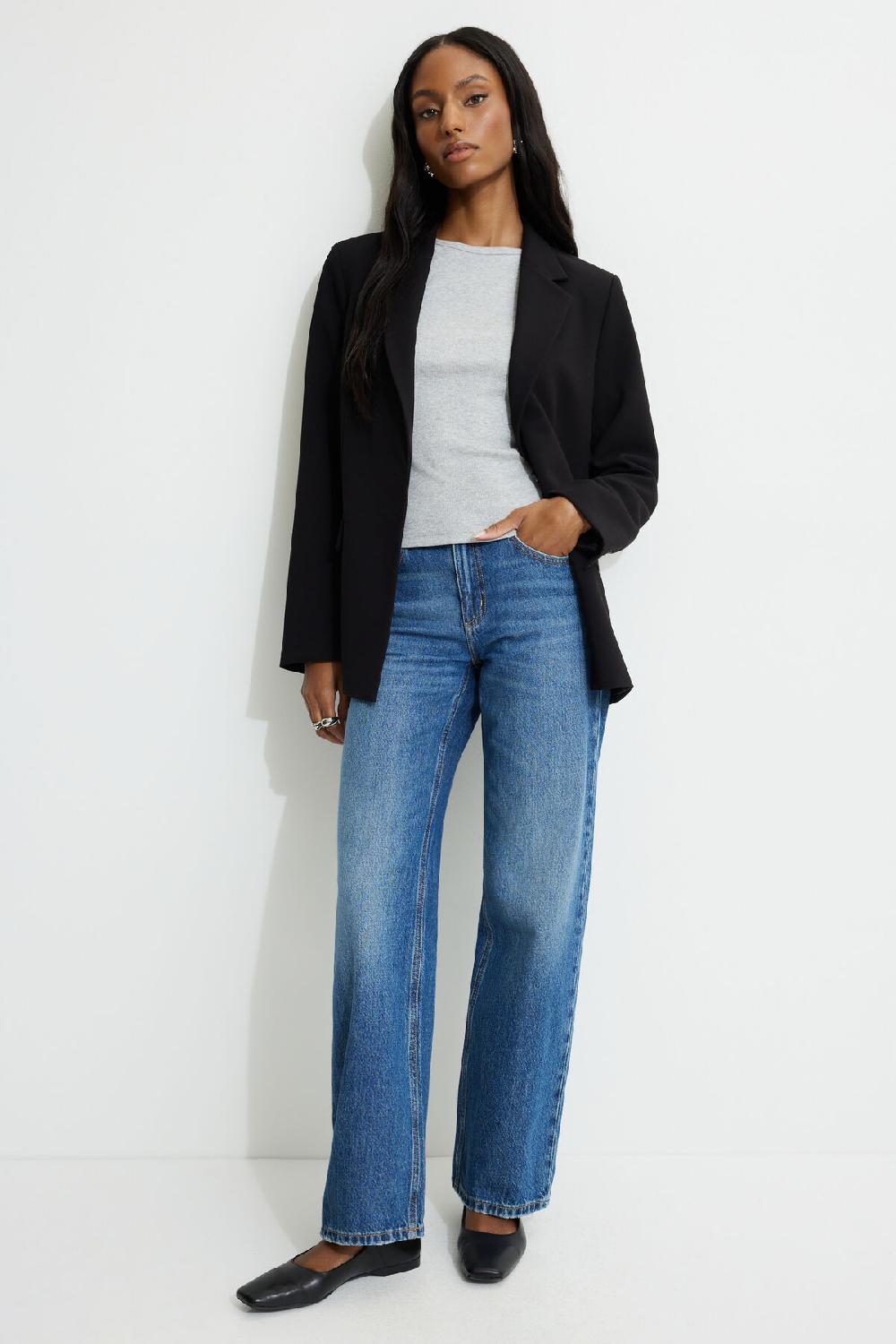 Dynamite T Shirt Côtelé à Longeur Des Hanches Olive