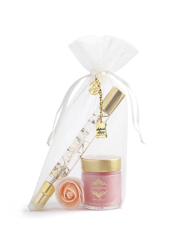 e.coudray Iris Rose Pochon "Roll-on and Spray" (12 ml) et bain crème (30 ml)