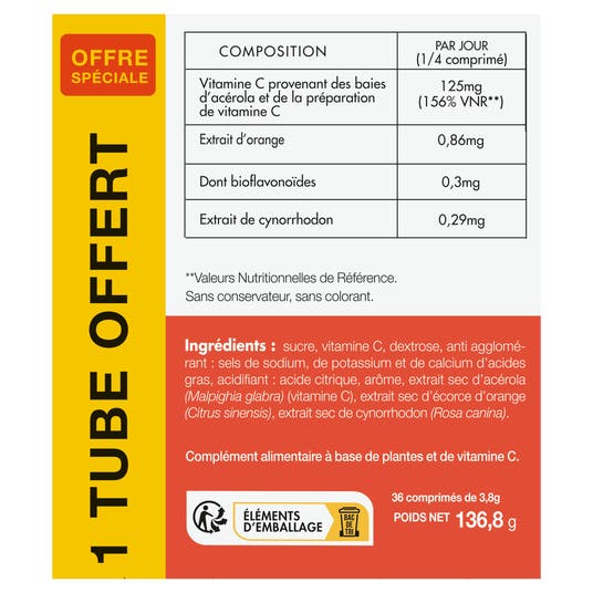 Eau Thermale Jonzac Acérola Plus 500 24 Cps + 12 Cps Offerts
