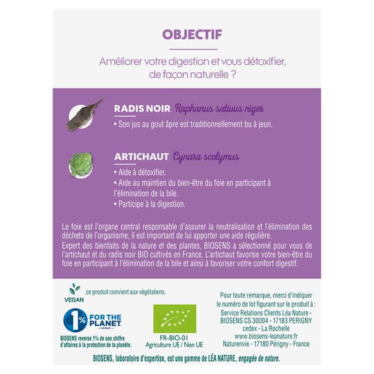 Eau Thermale Jonzac Ampoule Bien-être Du Foie - Radis Noir Et Artichaut - Bio