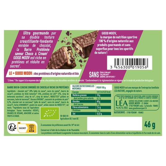 Eau Thermale Jonzac Barre Protéinée Choco Et Cream Bio