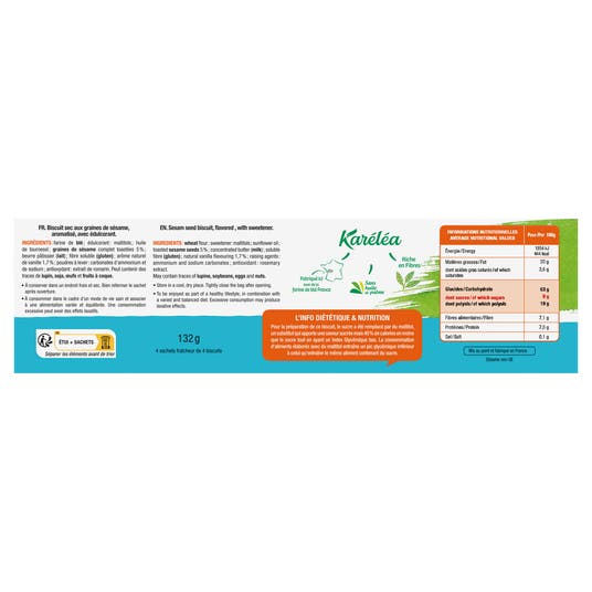 Eau Thermale Jonzac Biscuits Sésame Vanille Sans Sucres