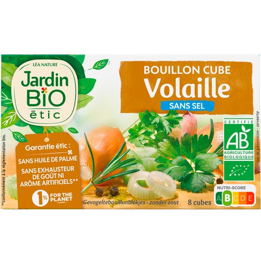 eau thermale jonzac Bouillon cube volaille bio sans sel
