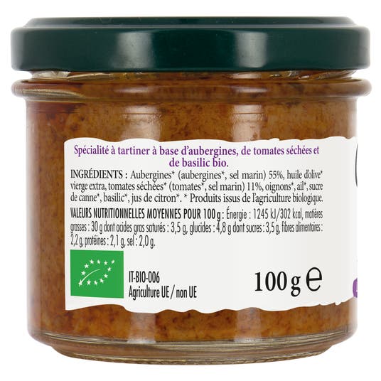 Eau Thermale Jonzac Bruschetta Aubergine Tomate Basilic - Bio