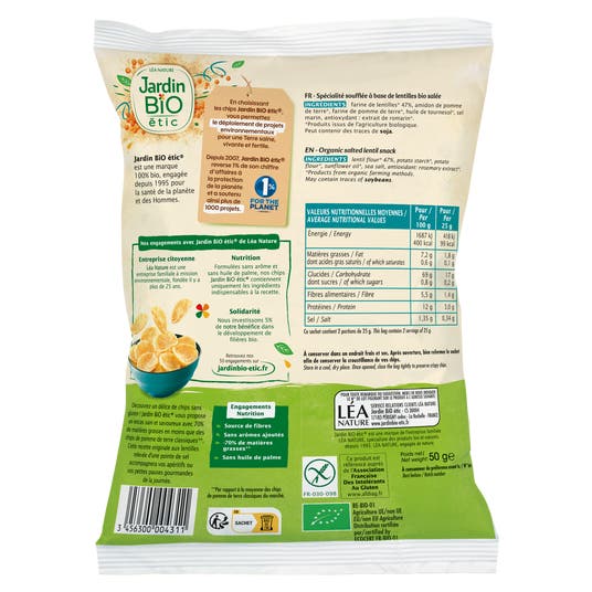 Eau Thermale Jonzac Chips De Lentilles à La Pointe De Sel - Bio