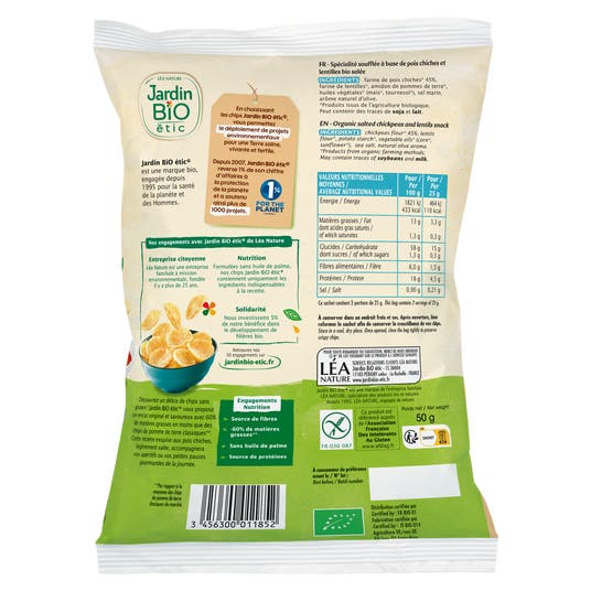 Eau Thermale Jonzac Chips De Pois Chiche à La Pointe De Sel Sans Gluten - Bio