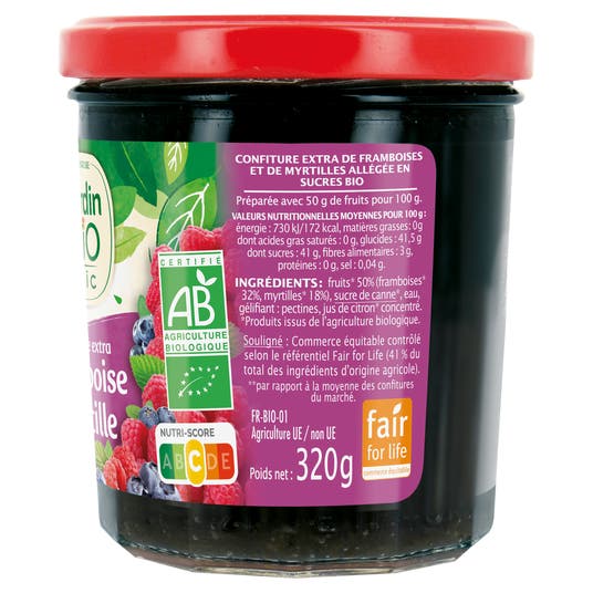 Eau Thermale Jonzac Confiture Extra Framboise Myrtille - Bio