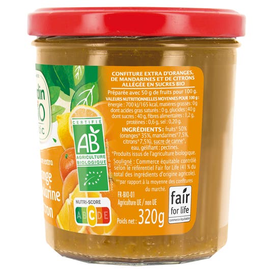 Eau Thermale Jonzac Confiture Extra Orange Mandarine Citron - Bio