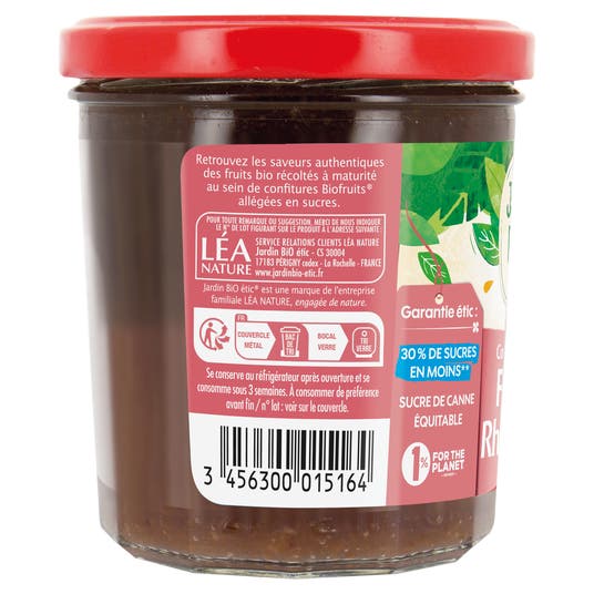 Eau Thermale Jonzac Confiture Extra Rhubarbe Fraise - Bio