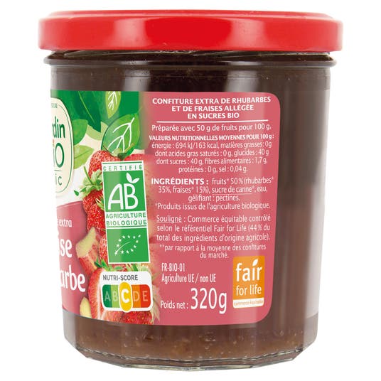 Eau Thermale Jonzac Confiture Extra Rhubarbe Fraise - Bio