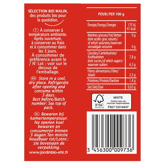 Eau Thermale Jonzac Coulis De Tomate Sans Sel Ajouté 200 G