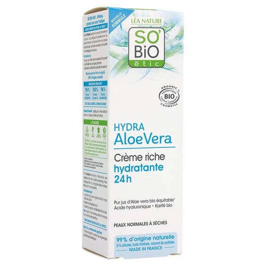 Eau Thermale Jonzac Crème Riche Hydradante Aloe Vera Bio