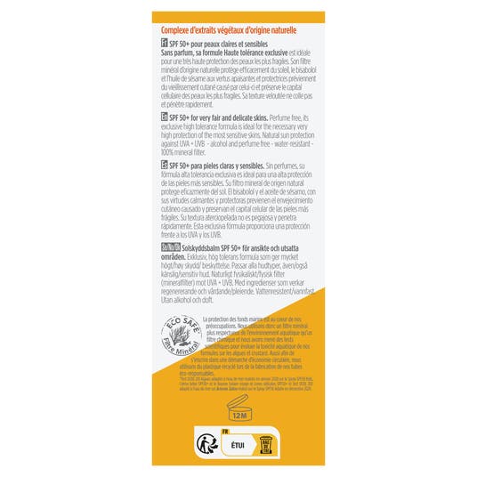 Eau Thermale Jonzac CREME SOLAIRE Visage Et Zones Délicates 40ml