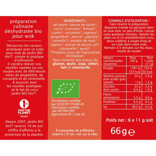 Eau Thermale Jonzac Cube Saveur Thaï - Wok Et Soupe - Bio