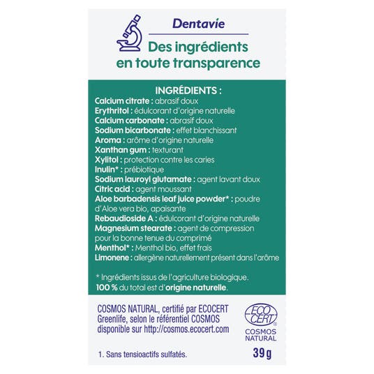 Eau Thermale Jonzac Dentifrice à Croquer Fraîcheur Dentavie