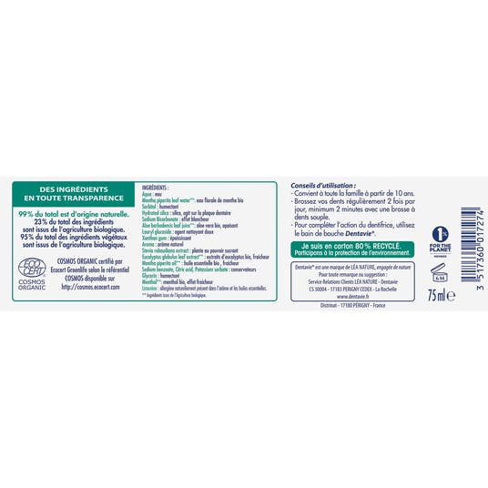 Eau Thermale Jonzac Dentifrice Blancheur Et Haleine Fraîche