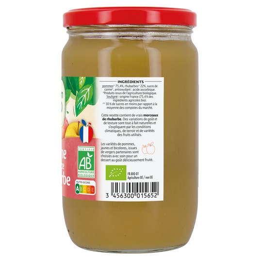 Eau Thermale Jonzac Dessert Biofruits Pomme Rhubarbe