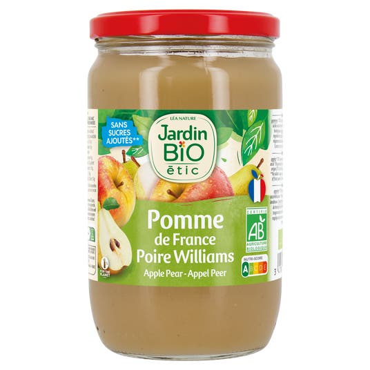 Eau Thermale Jonzac Dessert Compote Bio Pomme De France Poire Williams