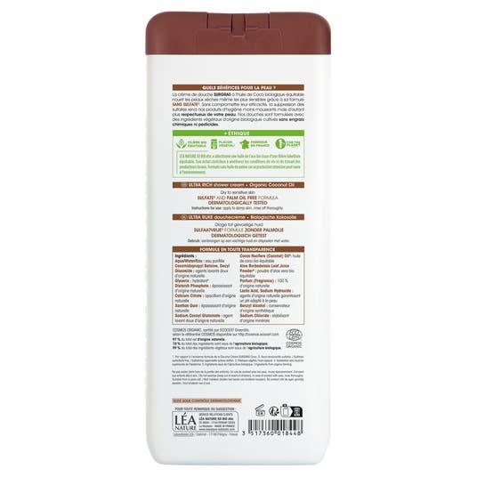 Eau Thermale Jonzac Douche Crème Surgras à L'huile De Coco Bio - 650 Ml