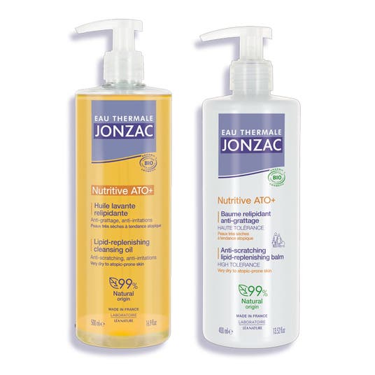 eau thermale jonzac Duo Huile de douche et Baume relipidant Nutritive ATO+