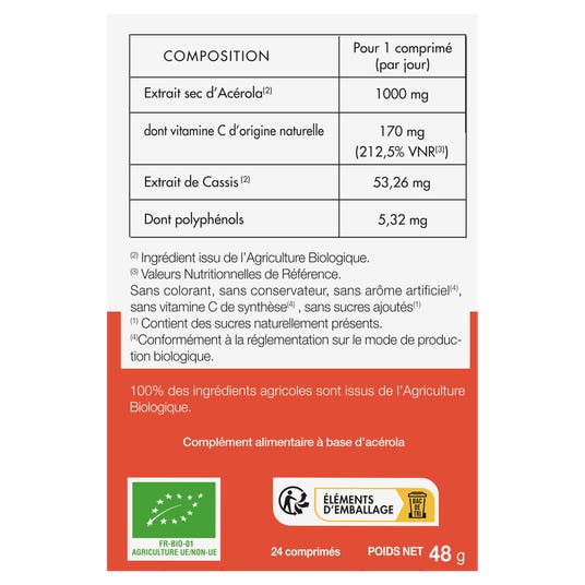 Eau Thermale Jonzac Acérola Bio 1000 Sans Sucres